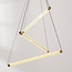 Design hanglamp Noqta met 3 lichtstaven in goud messing – triac dimbaar