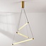 Suspension design Noqta avec 3 barres lumineuses en laiton doré – dimmable par triac