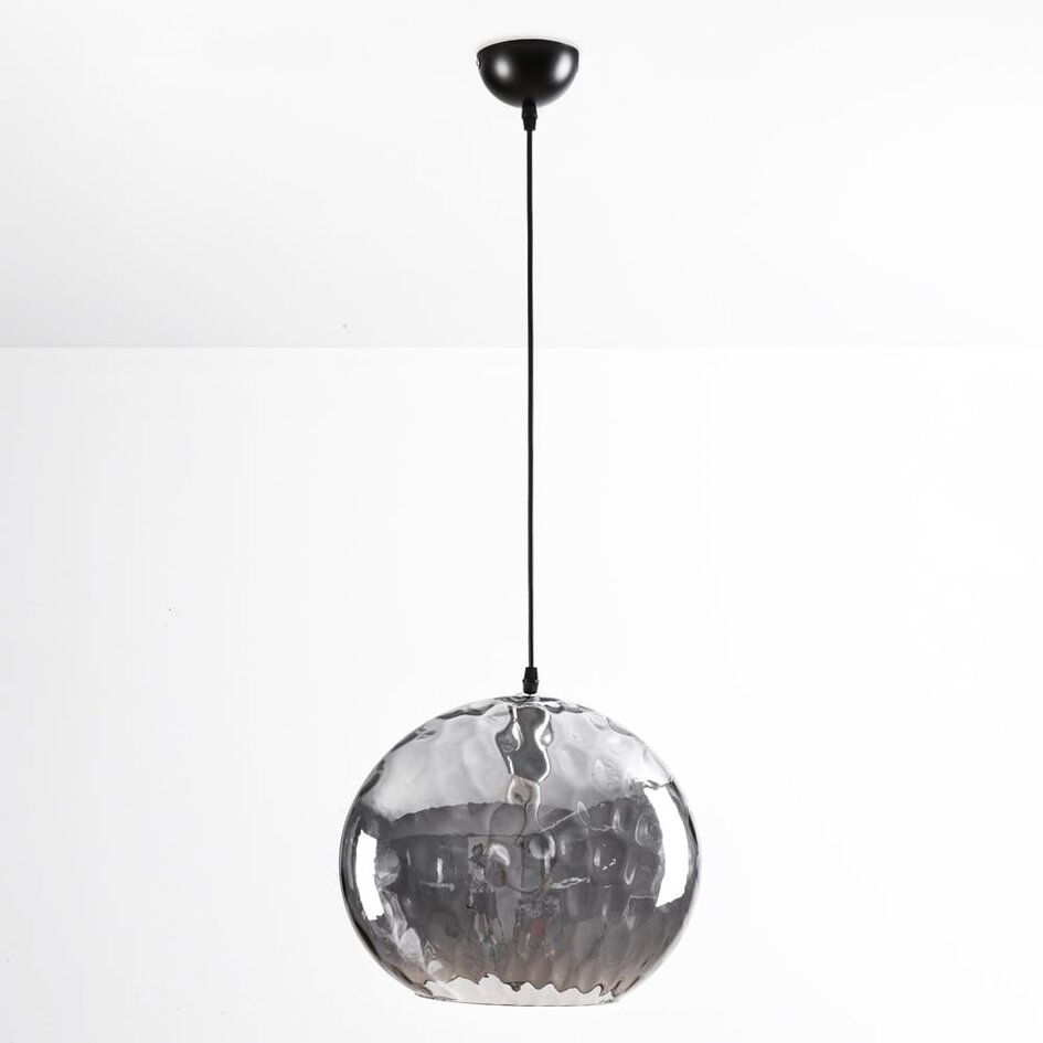 Suspension design Palermo - verre fumé ovale