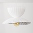 Suspension Kaze - double abat-jour en soie - blanc