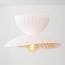 Suspension Kaze - double abat-jour en soie - blanc