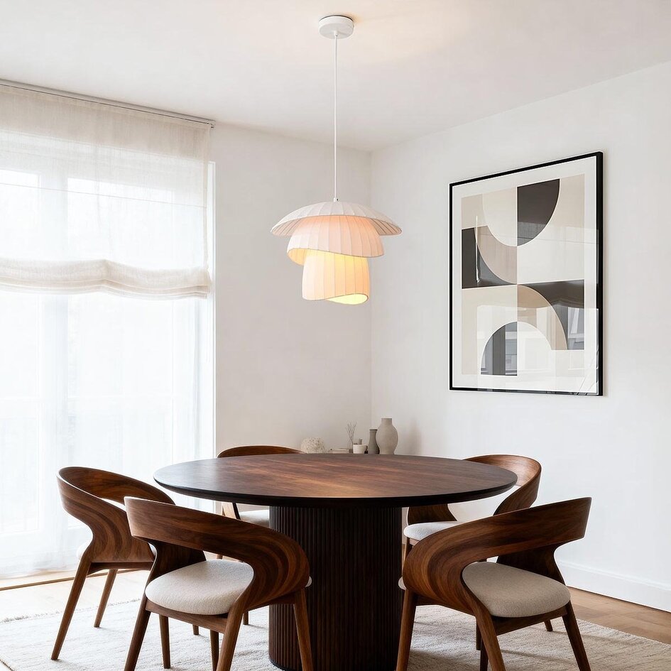 Hanglamp Ume met dubbele zijden kap - wit