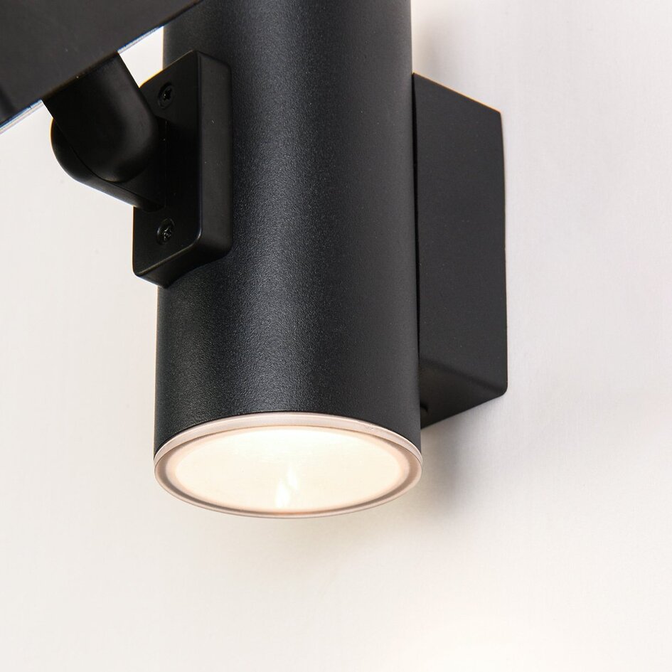 Solar wandlamp Atri – zwart met up- & downlight