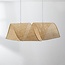Suspension bambou Brisa à 2 lumières - doubles abat-jour incurvés tressés main