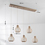 Lampe suspendue Japandi Senji - 5-light sand taupe with linen shades