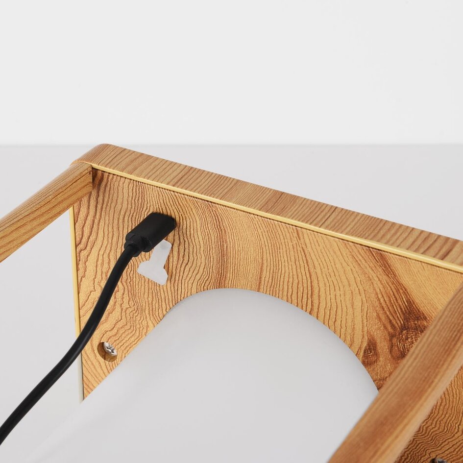 Lampe de table rechargeable Luxor - aspect bois