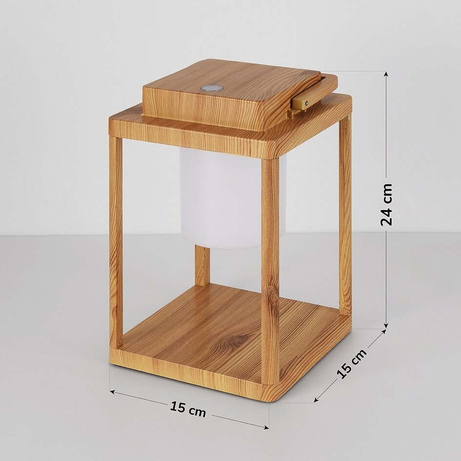 Lampe de table rechargeable Luxor - aspect bois