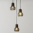 Industriële hanglamp Hailey 3-lichts in zwart