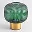 Lampe à poser Inaya - doré avec verre vert nervuré