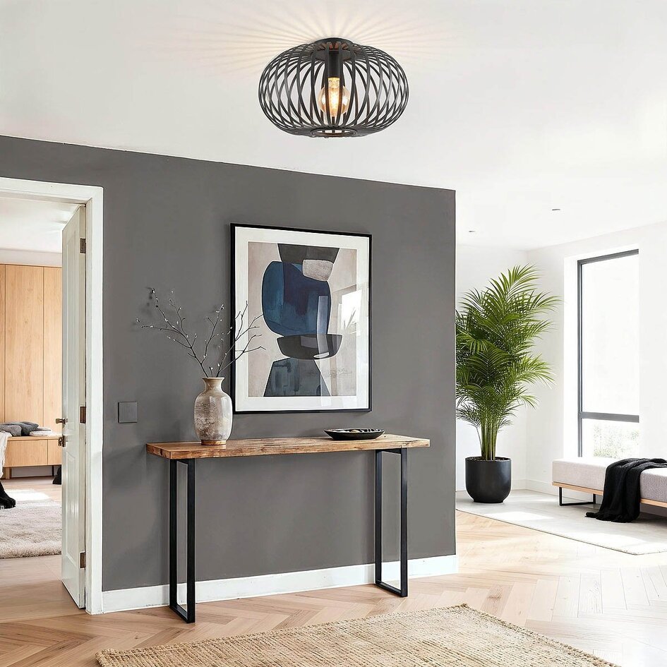 Plafondlamp Fiore - opengewerkte kap, grijs