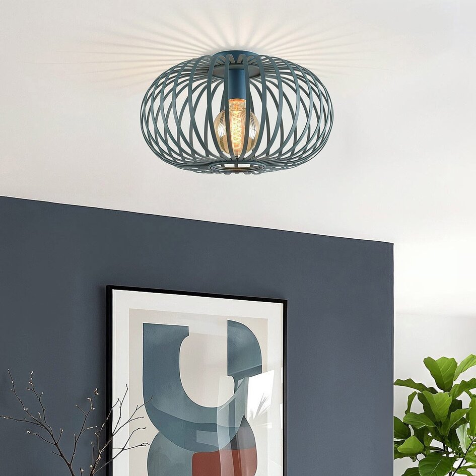 1-lichts plafondlamp Fiore - zeeblauw