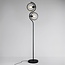 Lampadaire Curvatura en verre fumé - noir