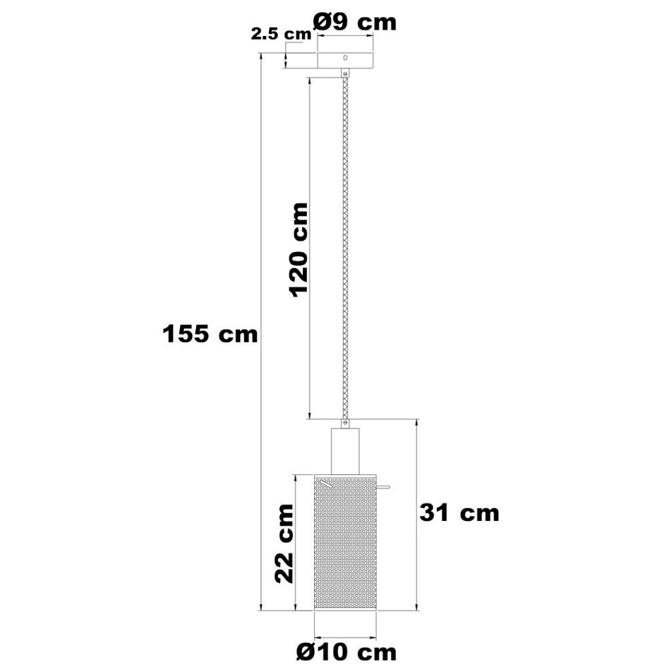 Lampe à suspension avec détails dorés - Valce