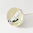 Moderne retro hanglamp Orbia in licht beige hoogglans