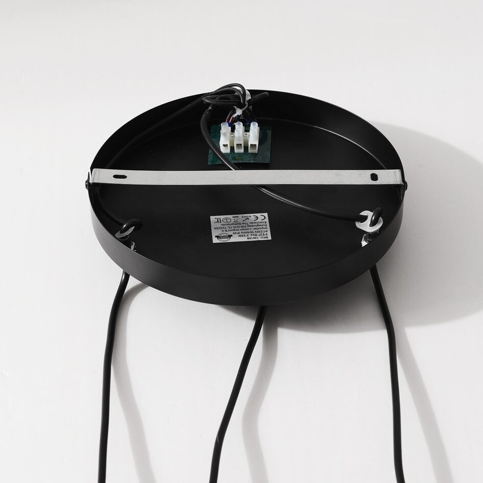 Suspension design Imme avec verre fumé bleu-gris, vert et cuivré – 3 lumières