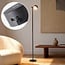 Lampadaire Zinc avec liseuse rechargeable, variateur tactile et LED intégrée - noir
