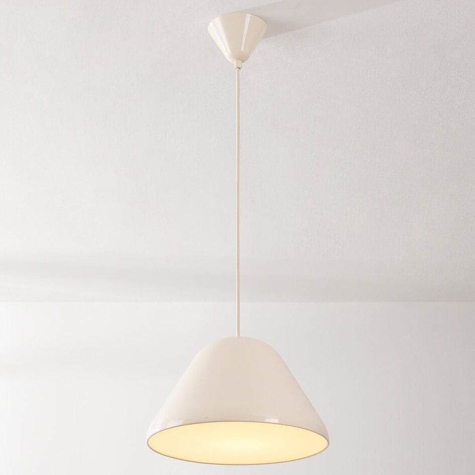 Suspension Calyx - beige clair brillant à l'intérieur blanc
