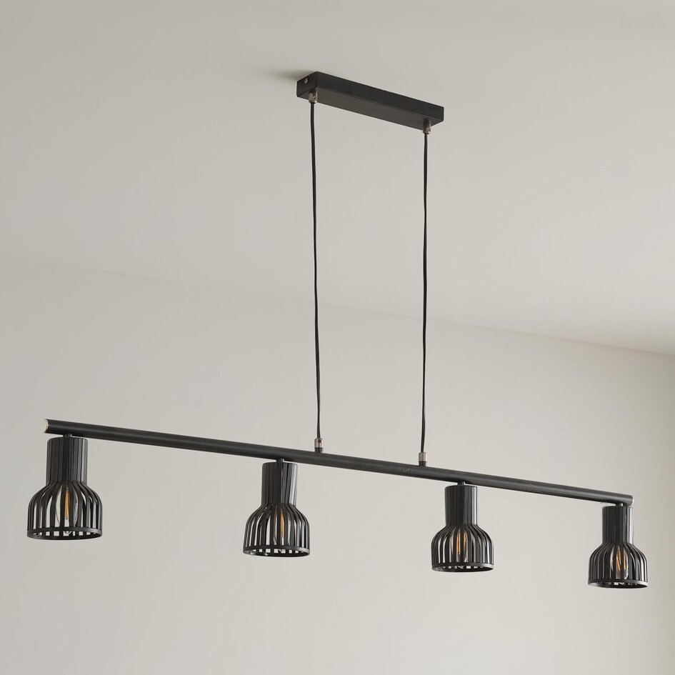 Suspension industrielle Xavier en noir