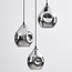 Design hanglamp Frank 3-lichts met smoke glas en spiegeleffect