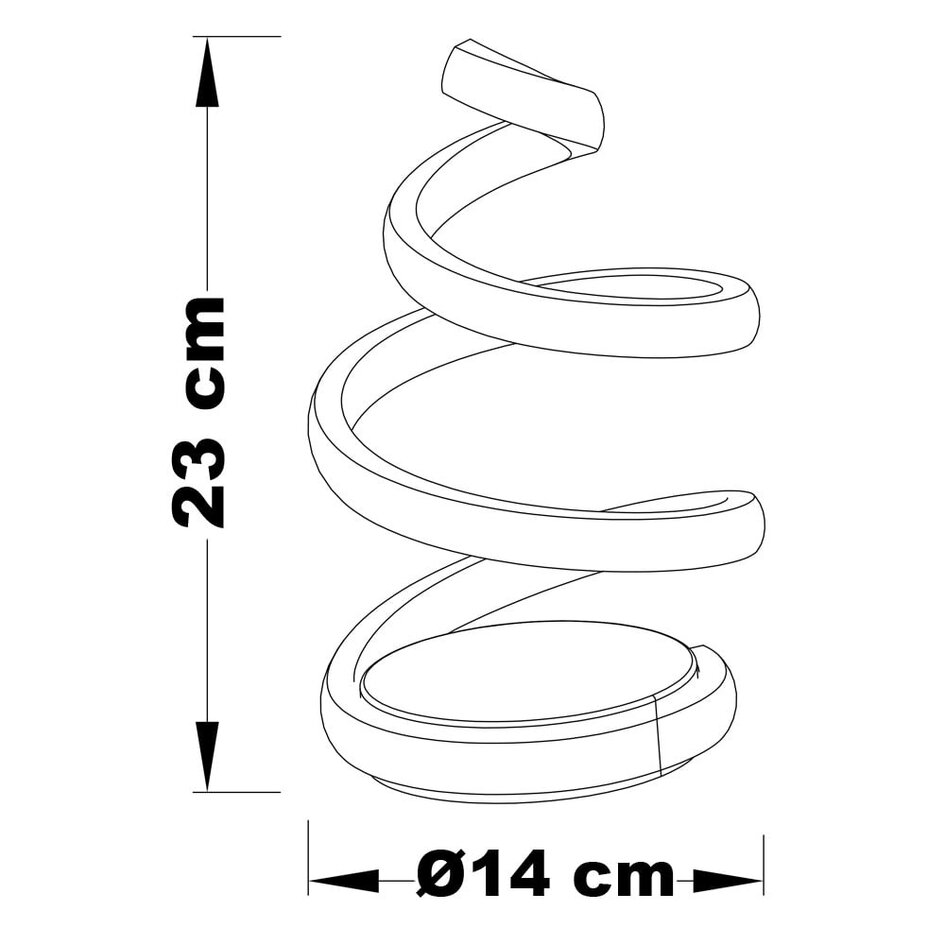 Lampe de table en forme de spirale avec LED dimmables à 3 niveaux – Borja