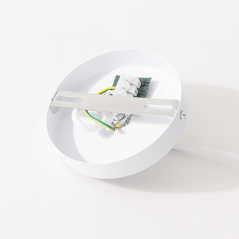 Hanglamp Vea met organische linnen kap in warm bruin