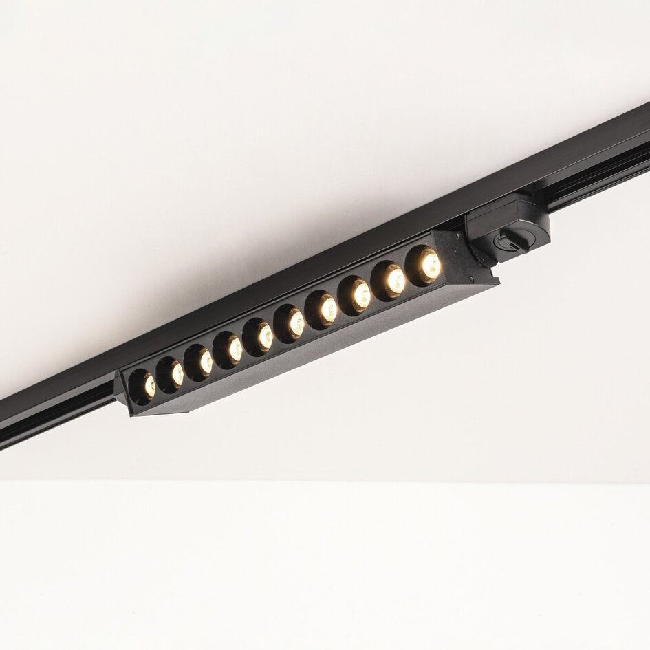 Système de rail moderne monophasé de 3 mètres avec spots Nexu 3000K - noir