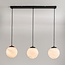 Hanglamp Marbelle 3-lichts met marmerlook glas – zwart