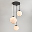 Suspension design Marbelle noire avec verre aspect marbre – 3 lumières