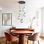 5-lichts moderne hanglamp Marbelle zwart met marmerlook glas