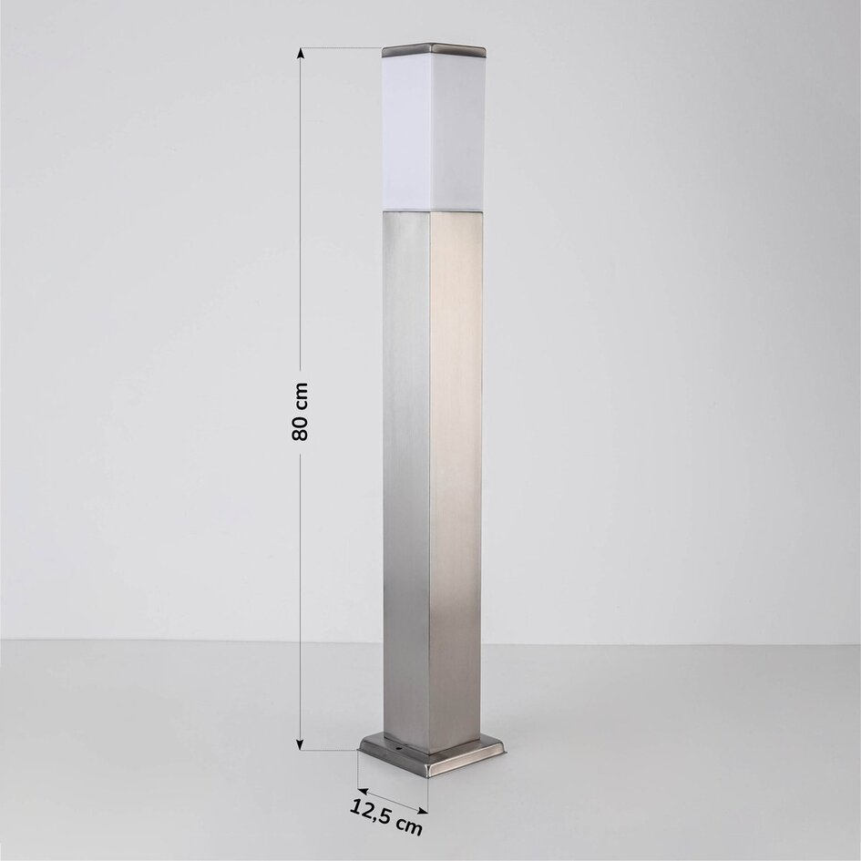 Lampe d'extérieur sur pied Luigi en acier inoxydable - 80 cm