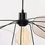 Design hanglamp Zandor met luchtige linnen kappen in zachte tinten