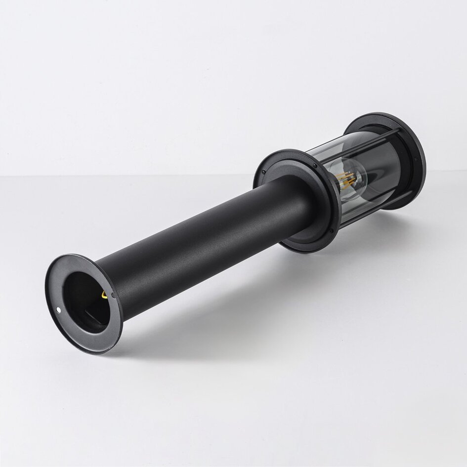 Staande buitenlamp met smoke glas - Penn - zwart 60 cm