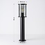Lampe d'extérieur sur pied Penn noire en verre fumé - 60 cm
