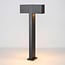 Lampe d'extérieur sur pied Simone à deux têtes carrées noire