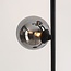 Staande lamp Pippa 4-lichts in zwart met smoke glas