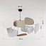 Suspension Zandor avec panneaux en lin - blanc et gris clair