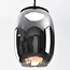Zwarte hanglamp Nadine met smoke grijs glas en 3-staps dim