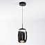 Zwarte hanglamp Nadine met smoke grijs glas en 3-staps dim