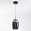Suspension noire Nadine en verre fumé gris et intensité variable à 3 niveaux