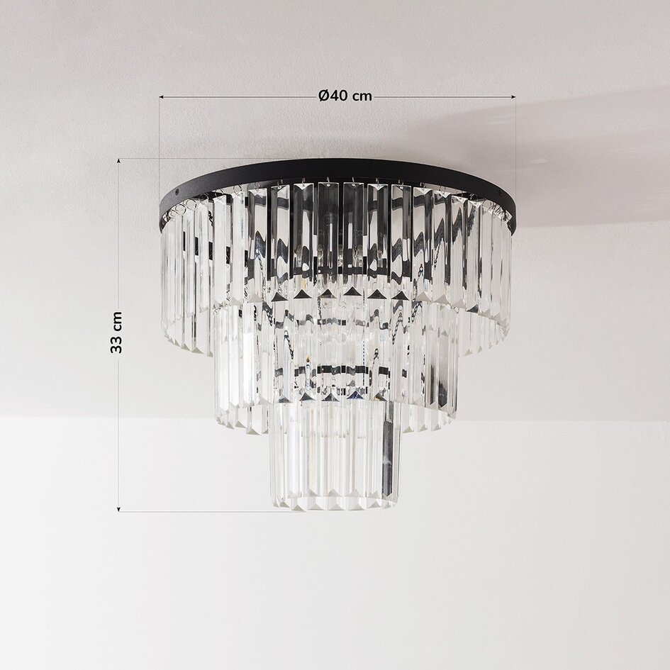 Luxe plafondlamp met helder glas - Royce