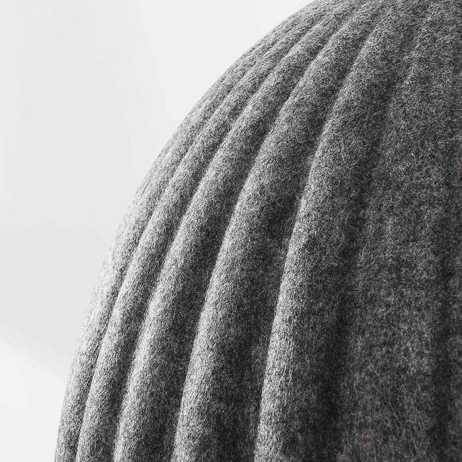 Suspension Siza avec aspect textile gris plissé – Ø55 cm