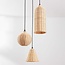 Boho hanglamp Misu van rotan met drie natuurlijke kappen