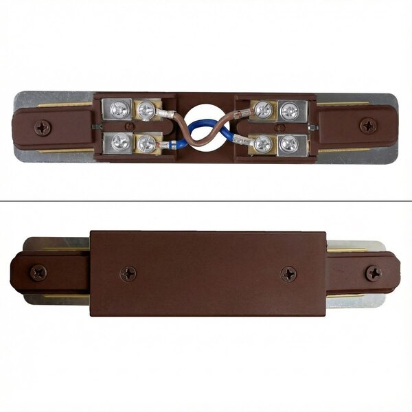 Bloc de connecteur double face pour raccordement central rail monophasé - marron