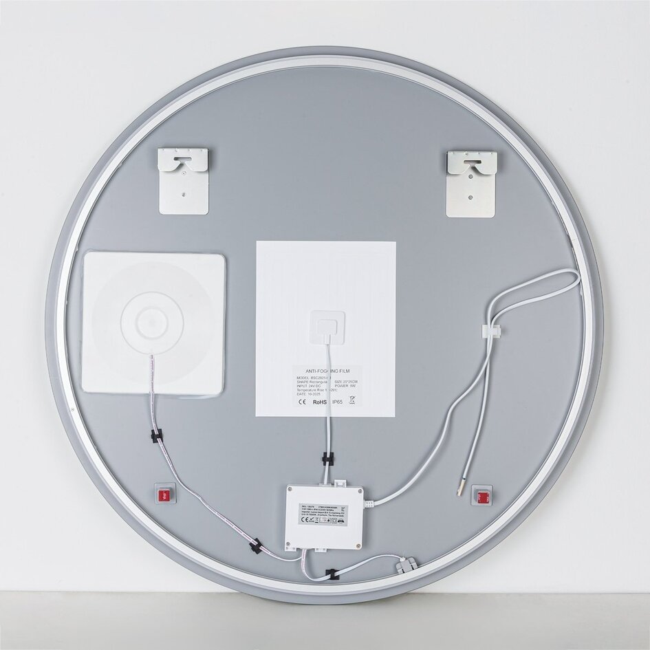 Miroir de salle de bain Lustra Ø80 cm – dimmable par effleurement, réglable en couleur avec chauffage