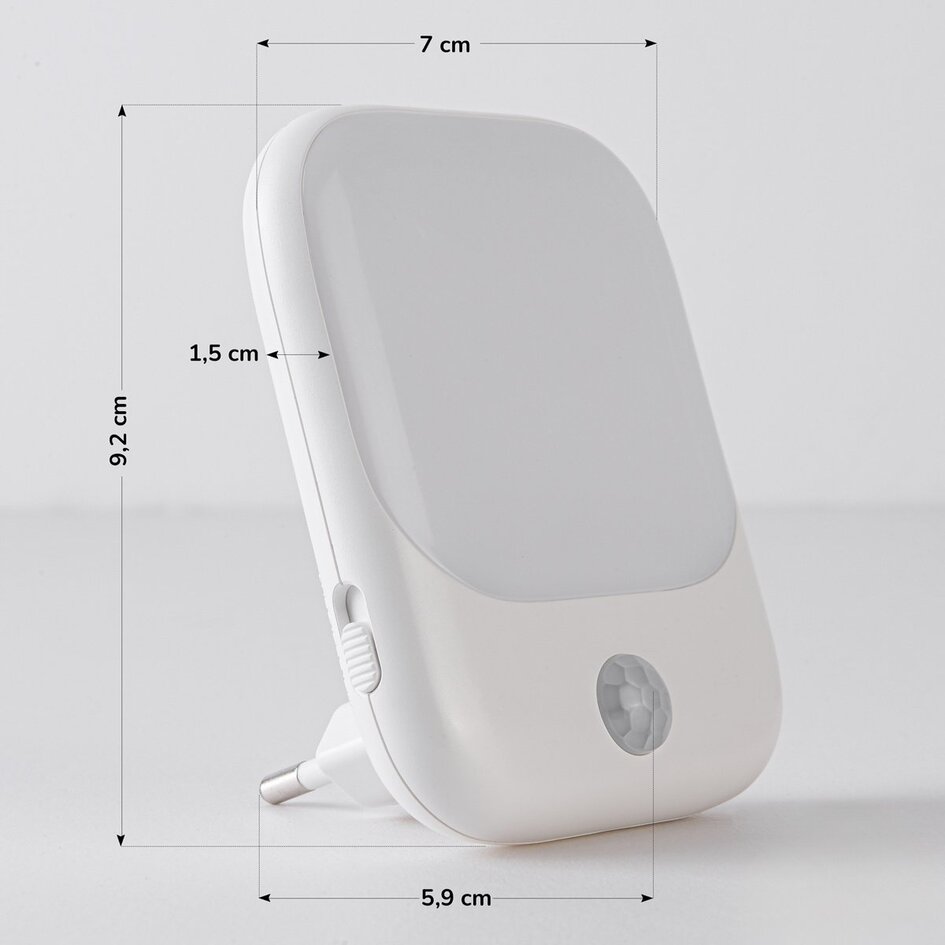 Lampe à prise avec détecteur de mouvement - blanc