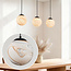 Hanglamp Marbelle 3-lichts met marmerlook glas – zwart