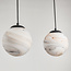 Hanglamp Marbelle 3-lichts met marmerlook glas – zwart