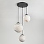 Suspension design Marbelle noire avec verre aspect marbre – 3 lumières