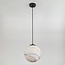 1-lichts hanglamp Marbelle in zwart met marmerlook glas