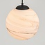 1-lichts hanglamp Marbelle in zwart met marmerlook glas